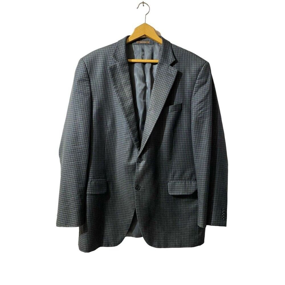 Peter Millar Blazer Mens 44T Jacket Canada Made Check Print Coat Business READ..